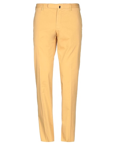 INCOTEX Casual pants Yellow 97% Cotton, 3% Elastane