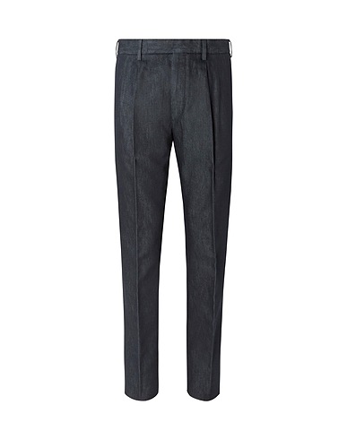 ZEGNA Casual trouser Midnight blue 67% Cotton, 33% Silk