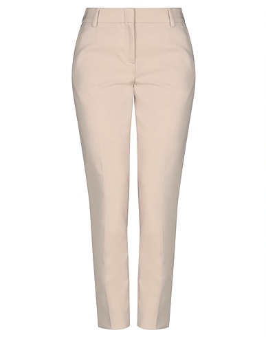 BLUE LES COPAINS Casual trouser Beige 61% Cotton, 33% Polyester, 6% Elastane, Cupro