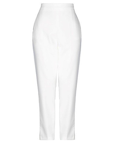 ELISABETTA FRANCHI Casual trouser ESSENTIAL Ivory 87% Polyester, 13% Elastane