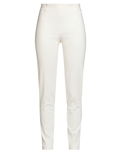 ANNA SERAVALLI Casual trouser Ivory 68% Viscose, 27% Polyamide, 5% Elastane