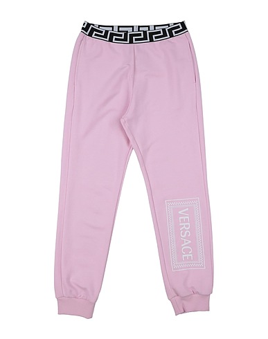 VERSACE YOUNG Casual trouser Pink 100% Cotton, Elastane, Polyester, Polyamide, Other Fibres