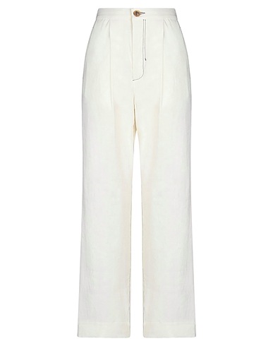 ERIKA CAVALLINI Casual trouser Ivory 57% Linen, 20% Cotton, 18% Polyamide, 5% Elastane