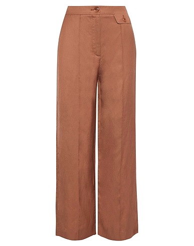 IRIS & INK Casual trouser Brown 57% Viscose, 29% Linen, 14% Rayon