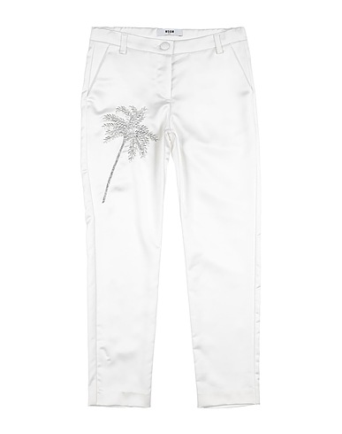 MSGM Casual trouser White 97% Polyester, 3% Elastane