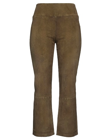 SPRWMN Pantalone Verde militare 100% Pelle di agnello