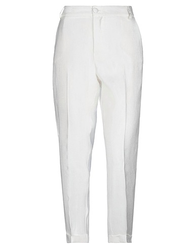 ACTUALEE Pantalone Bianco 50% Lino, 27% Viscosa, 23% Poliestere