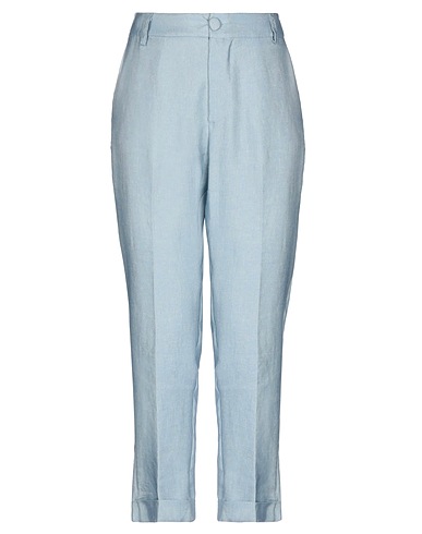 ACTUALEE Casual pants Sky blue 50% Linen, 27% Viscose, 23% Polyester