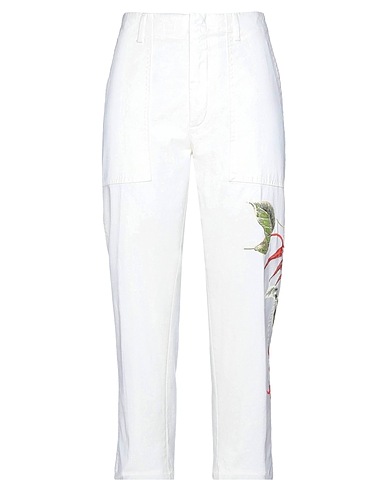 DONDUP Casual trouser White 98% Cotton, 2% Elastane