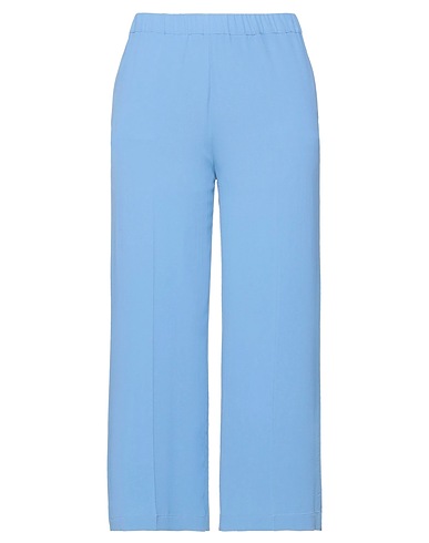 SEMICOUTURE Casual trouser Pastel blue 69% Acetate, 31% Silk