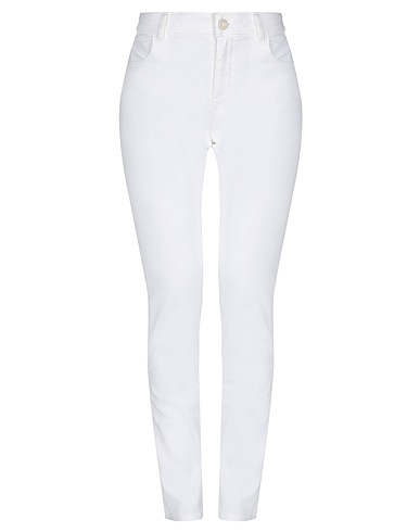 MANILA GRACE Casual trouser White 98% Cotton, 2% ECONYL®