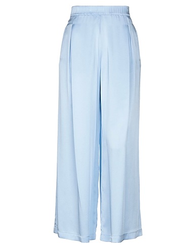 SEMICOUTURE Casual pants Sky blue 82% Acetate, 18% Viscose