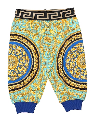 VERSACE YOUNG Casual trouser Azure 94% Cotton, 6% Elastane, Polyester