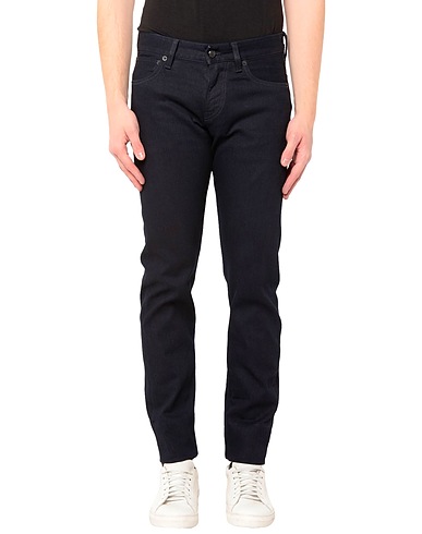 RALPH LAUREN PURPLE LABEL Casual trouser Midnight blue 98% Cotton, 2% Elastane