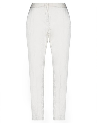 FABIANA FILIPPI Casual trouser White 46% Viscose, 45% Cotton, 9% Stainless Steel