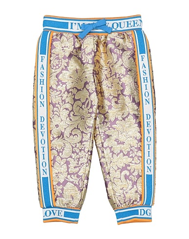DOLCE&GABBANA Casual trouser Gold 46% Polyester, 34% Silk, 20% Metallic fiber, Viscose