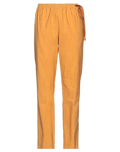 FORTE_FORTE Pantalone Giallo ocra 50% Cotone, 50% Lino