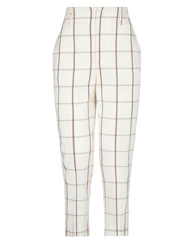 Merci .., Woman Pants Ivory Size 6 Cotton, Polyamide, Elastane In White