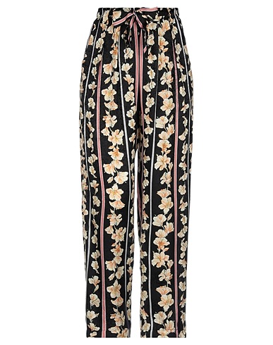 FORTE_FORTE Casual trouser Black 53% Viscose, 47% Silk