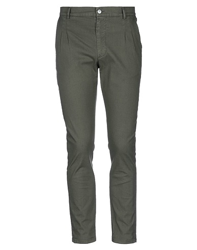 GREY DANIELE ALESSANDRINI Casual trouser Military green 66% Cotton, 30% Linen, 4% Elastane