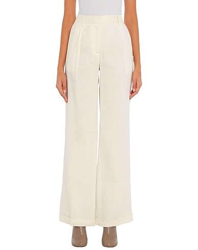 OFF-WHITE™ Casual trouser Ivory 59% Linen, 38% Viscose, 3% Elastane