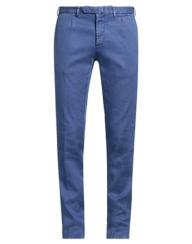 SANTANIELLO Casual pants EVOLUTO Slate blue 65% Linen, 34% Cotton, 1% Elastane