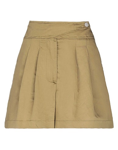 8PM Shorts & Bermuda Military green 70% Viscose, 30% Linen