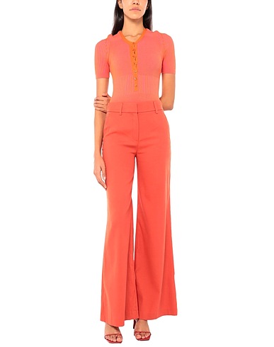 TRUE ROYAL Casual pants Orange 57% Linen, 20% Cotton, 18% Polyamide, 5% Elastane