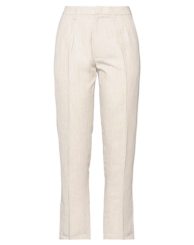 DONDUP Casual trouser Light grey 62% Linen, 38% Viscose