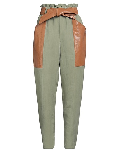 TWINSET Casual παντελόνι Στρατιωτικό πράσινο 73% Βισκόζη, 27% Λινό, Πολυεστέρας, Βαμβάκι, Άλλες ίνες