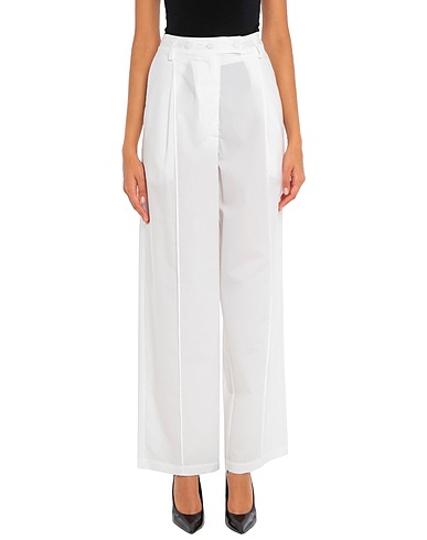 JUCCA Casual trouser White 56% Acetate, 44% Linen