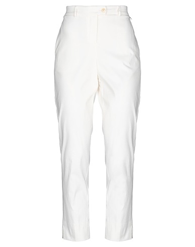TWINSET Casual trouser Ivory 74% Viscose, 22% Polyamide, 4% Elastane, Mother-of-pearl