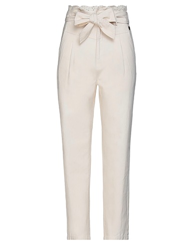 TWINSET Casual trouser Beige 100% Cotton, Polyester