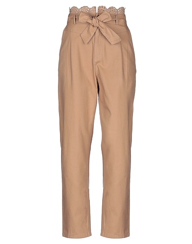 TWINSET Pantalone Cammello 100% Cotone, Poliestere