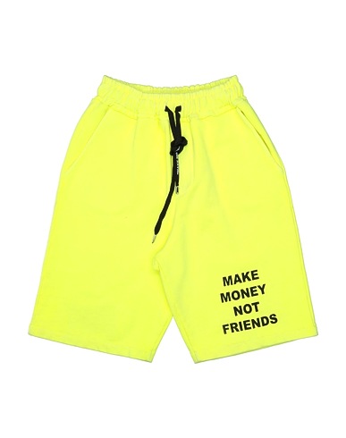 MAKE MONEY NOT FRIENDS Shorts & Bermuda Yellow 100% Cotton