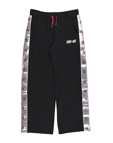 SHOPART Pantalone Nero 100% Cotone
