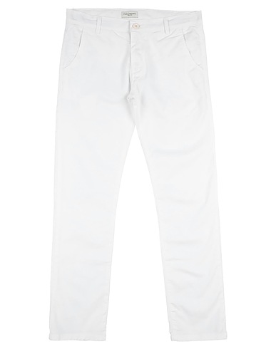 PAOLO PECORA Casual trouser White 98% Cotton, 2% Elastane