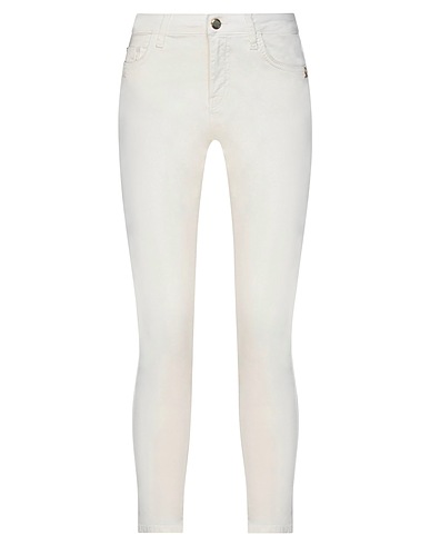 RELISH Casual trouser White 97% Cotton, 3% Elastane
