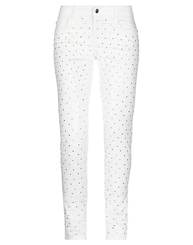RELISH Casual trouser White 97% Cotton, 3% Elastane