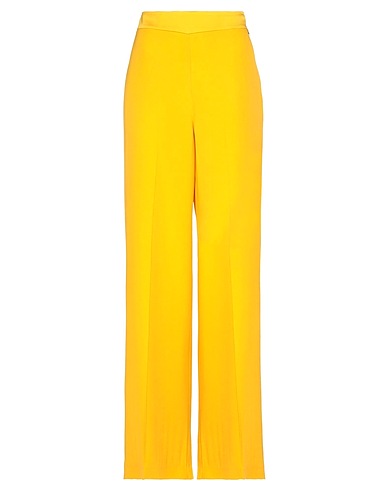 TWINSET Casual pants Yellow 71% Acetate, 29% Viscose