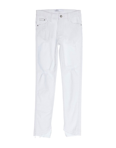 FUN & FUN Denim trousers White 99% Cotton, 1% Elastane