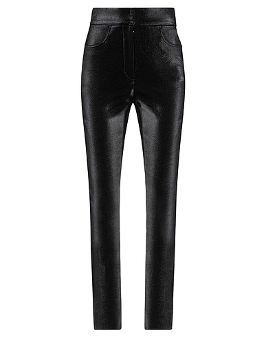 DOLCE&GABBANA Casual trouser Black 41% Cotton, 33% Polyamide, 21% Polyester, 5% Elastane, Cow leather