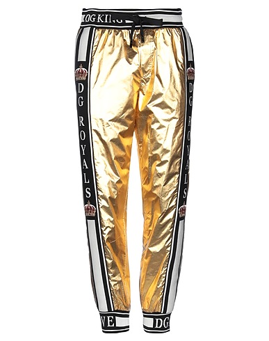 DOLCE&GABBANA Casual trouser Gold 66% Polyester, 34% Polyurethane, Synthetic fibers, Cotton, Metallic fiber