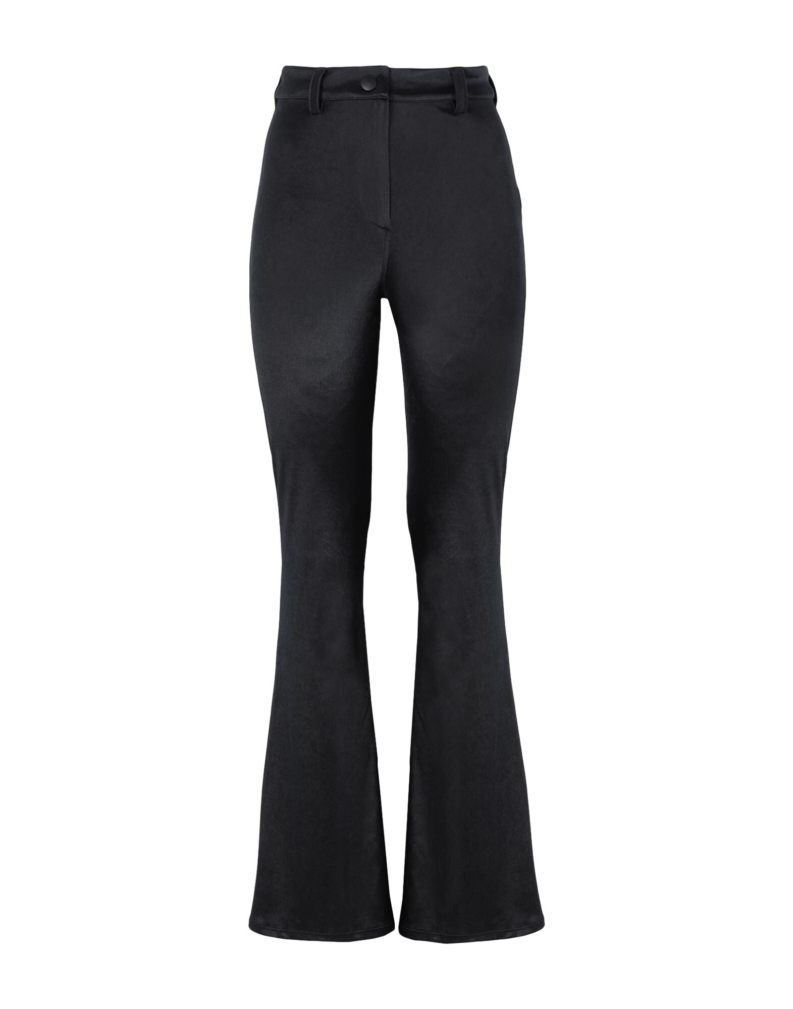 black satin flare pants