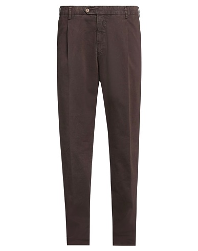 FEDELI Casual trouser Chocolate brown 95% Cotton, 3% Cashmere, 2% Elastane