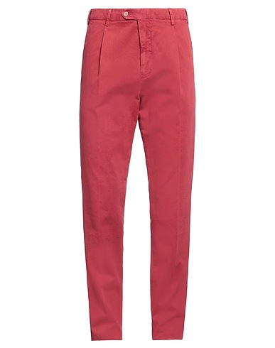 FEDELI Casual trouser Brick red 95% Cotton, 3% Cashmere, 2% Elastane