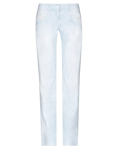 DANIELE ALESSANDRINI Casual trouser Sky blue 97% Cotton, 3% Elastane