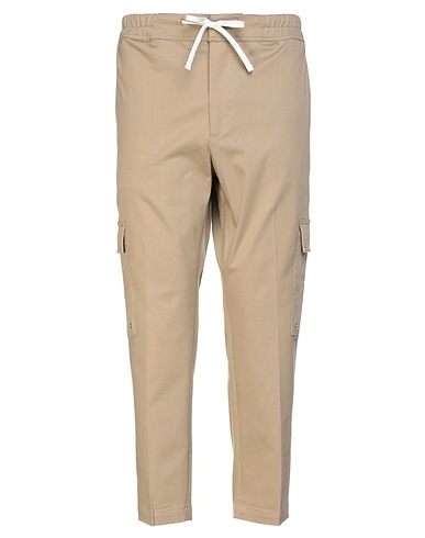 PAOLO PECORA Casual trouser Beige 97% Cotton, 3% Elastane