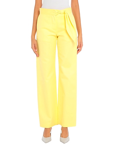 MSGM Casual pants Yellow 67% Cotton, 33% Linen