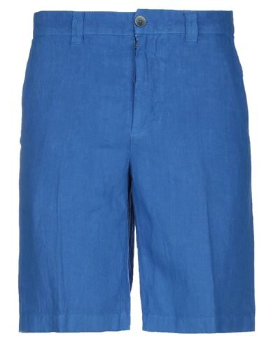 120% Lino Man Shorts & Bermuda Shorts Azure Size 28 Linen In Blue